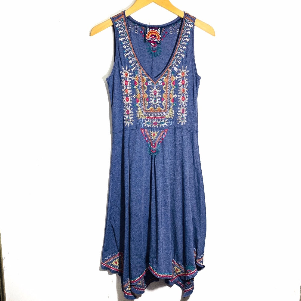 Johnny Was Dress Floral Embroidered Small